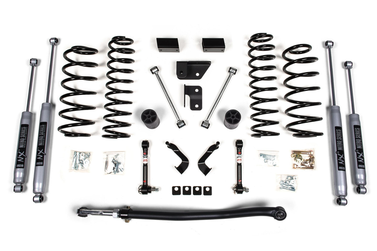 BDS SUSPENSION BDS1438H 3 INCH LIFT KIT JEEP WRANGLER JL 18-25 2-DOOR NX2 NITRO SHOCKS