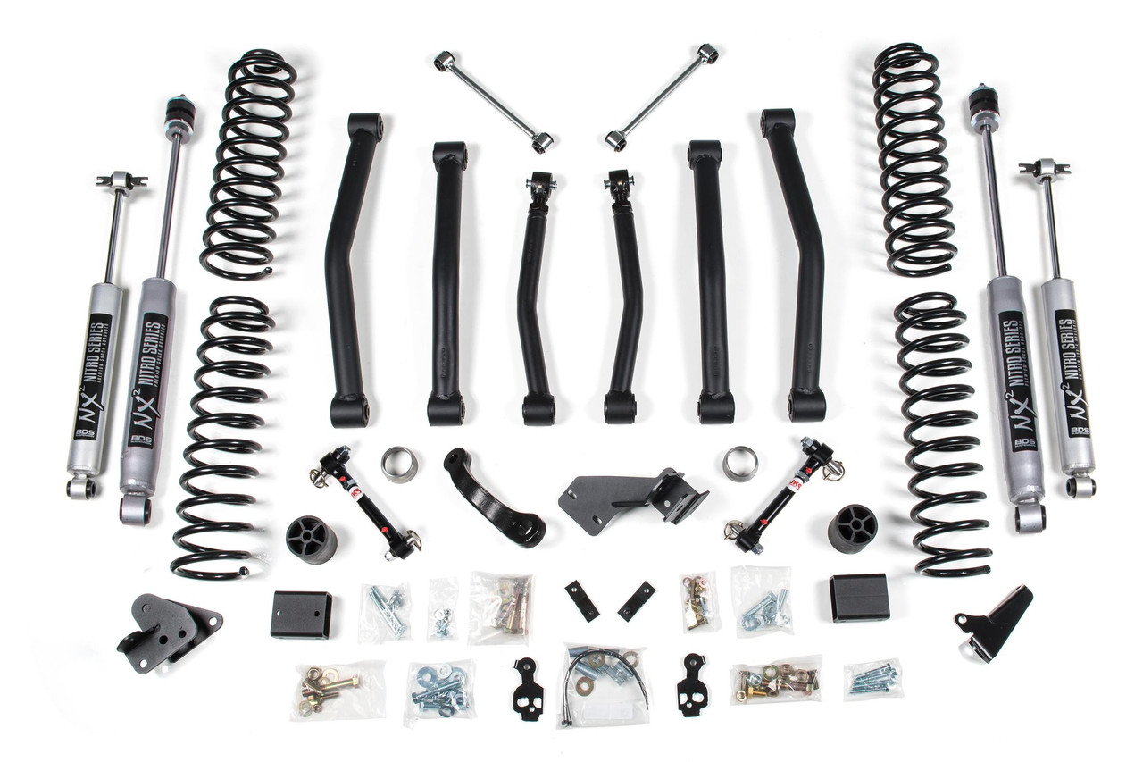 BDS SUSPENSION BDS1405FS 4.5 INCH LIFT KIT JEEP WRANGLER JK 12-18 4-DOOR SWAY BAR DISCONNECTS FOX 2.0 PERFORMANCE SHOCKS