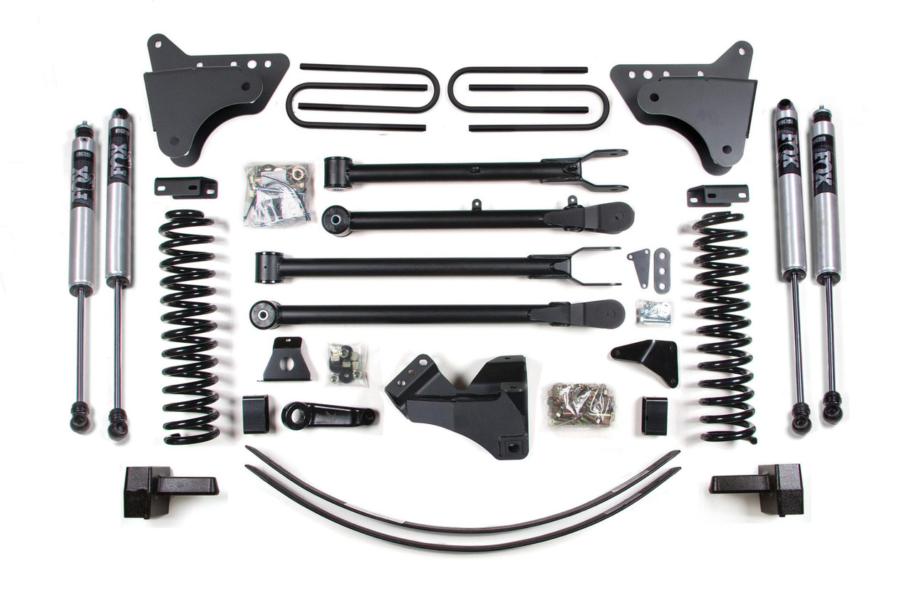 BDS SUSPENSION BDS355FS 6 INCH LIFT KIT W/ 4-LINK FORD F250/F350 SUPER DUTY 05-07 4WD DIESEL 3 INCH BLOCK PLUS ADD A LEAF WITHOUT OVERLOAD FOX 2.0 PERFORMANCE