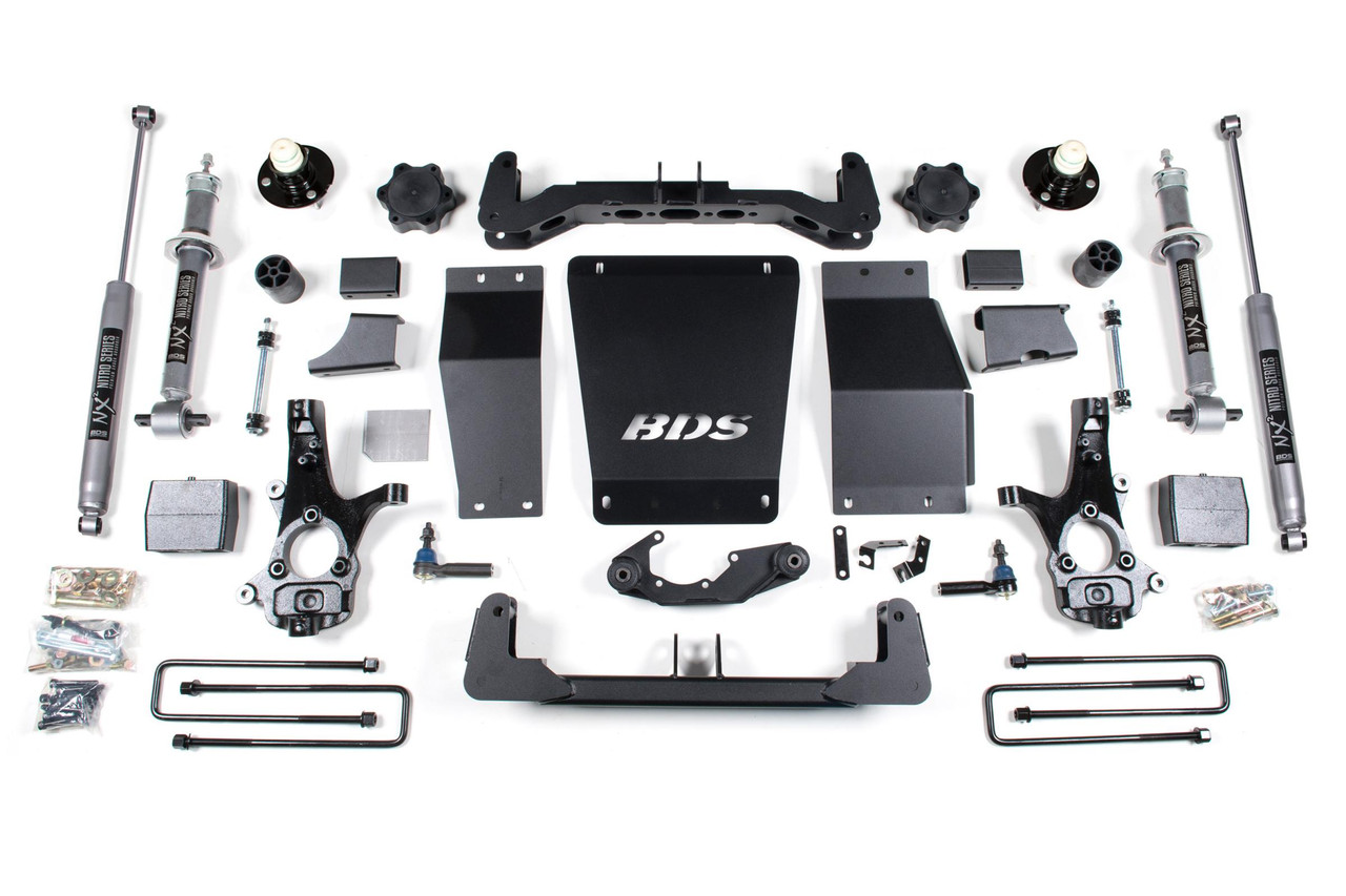 BDS SUSPENSION BDS717H 6 INCH LIFT KIT SILVERADO/SIERRA 1500 14-18 4WD CAST STEEL CONTROL ARM LEAF SPRINGS NX2 NITRO