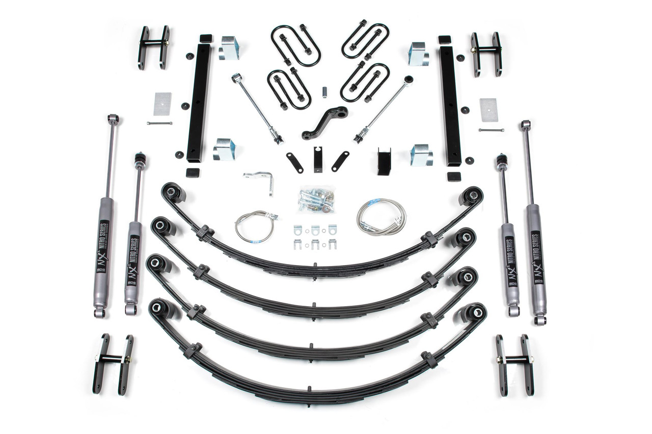 BDS SUSPENSION BDS411H 4.5 INCH LIFT KIT JEEP WRANGLER YJ 87-95 LIGHT DUTY LEAF SPRINGS NX2 NITRO