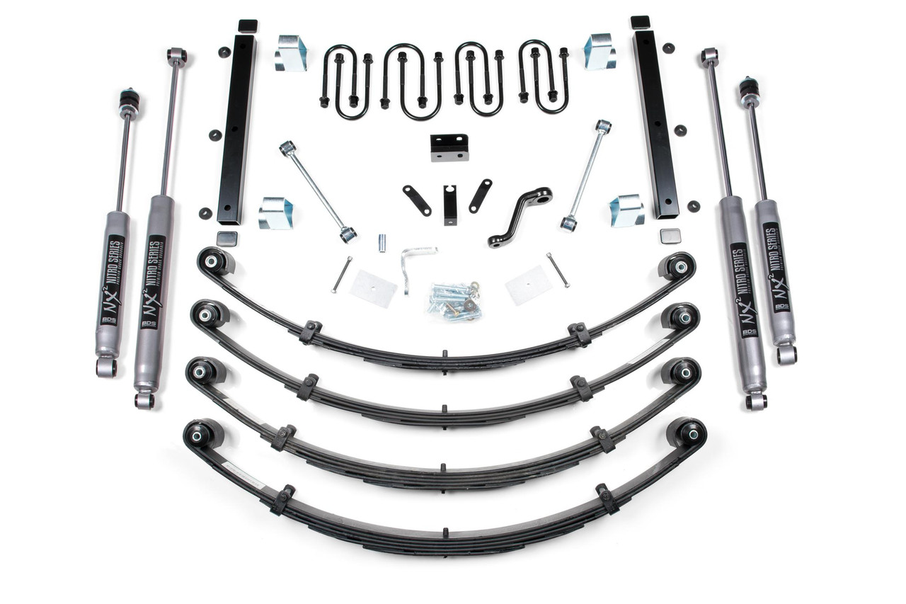 BDS SUSPENSION BDS409H 3.5 INCH LIFT KIT JEEP WRANGLER YJ 87-95 LIGHT DUTY LEAF SPRING NX2 NITRO