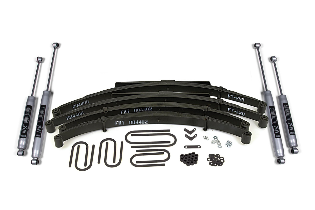 BDS SUSPENSION BDS404H 4 INCH LIFT KIT JEEP CHEROKEE SJ WAGONEER GRAND WAGONEER OR J10/J20 74-89 LEAF SPRINGS NX2 NITRO