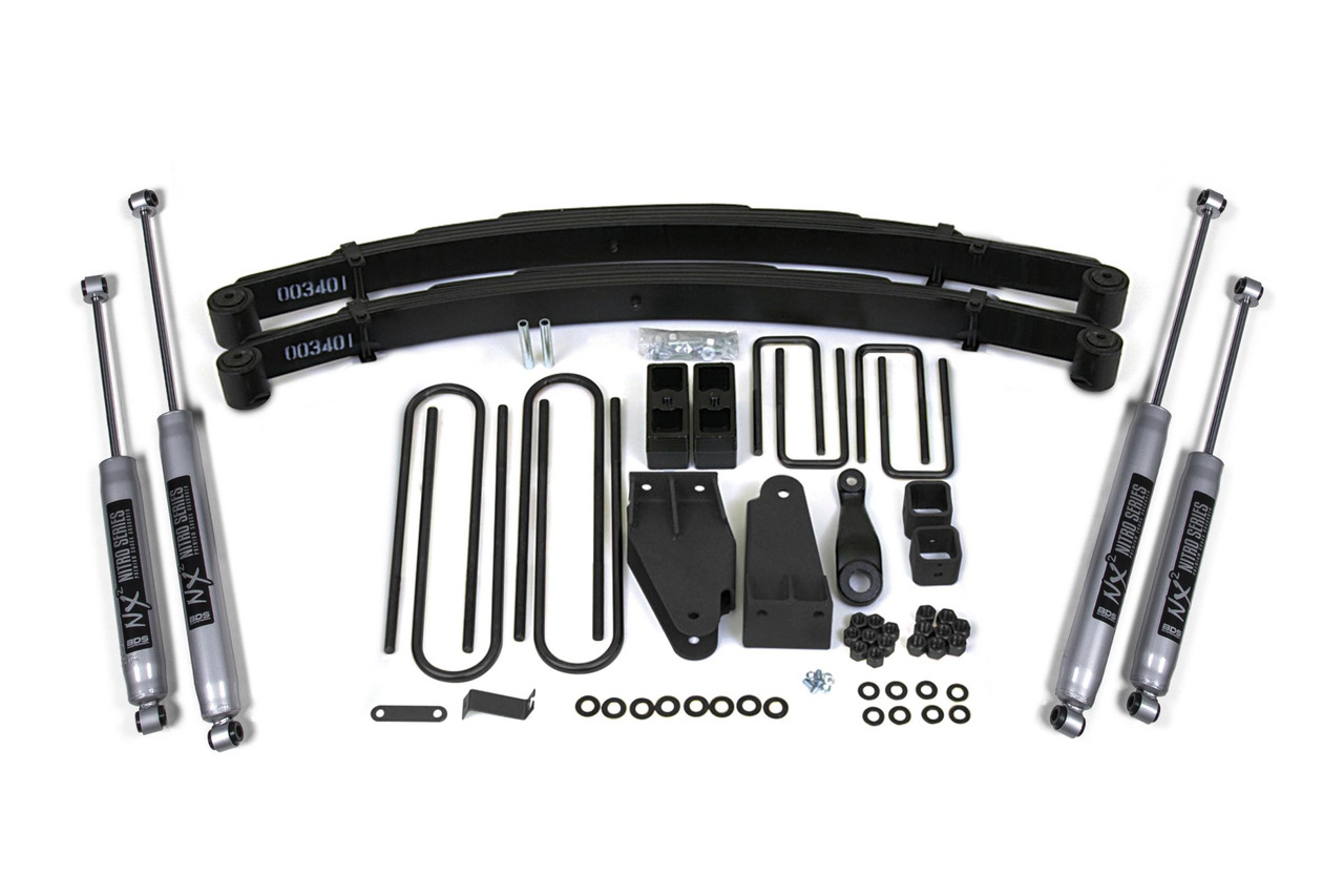 BDS SUSPENSION BDS307H 4 INCH LIFT KIT FORD F250 TTB 80-86 4WD NX2 NITRO SHOCKS