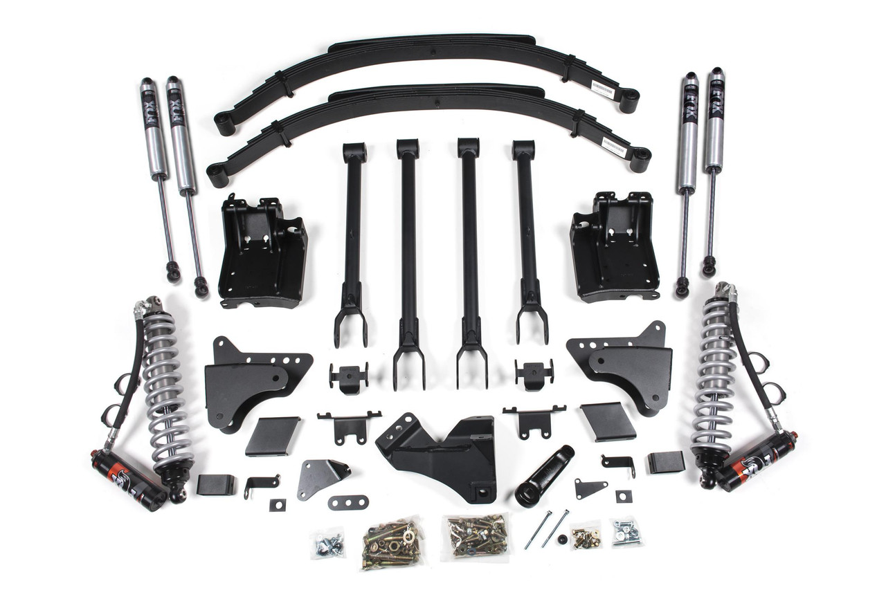 BDS SUSPENSION BDS596FPE 6 INCH LIFT KIT W/ 4-LINK FOX 2.5 PERFORMANCE ELITE COIL-OVER CONVERSION FORD F250/F350 SUPER DUTY 11-16 4WD DIESEL FACTORY 2 INCH REAR BLOCKS