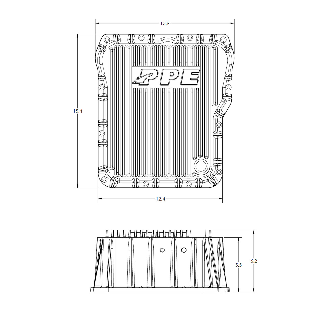 PPE 128051020 2001-2019 GM 6.6L DURAMAX W/ ALLISON 1000-2000-2400 SERIES TRANSMISSION HEAVY-DUTY DEEP ALUMINUM TRANSMISSION PAN BLACK