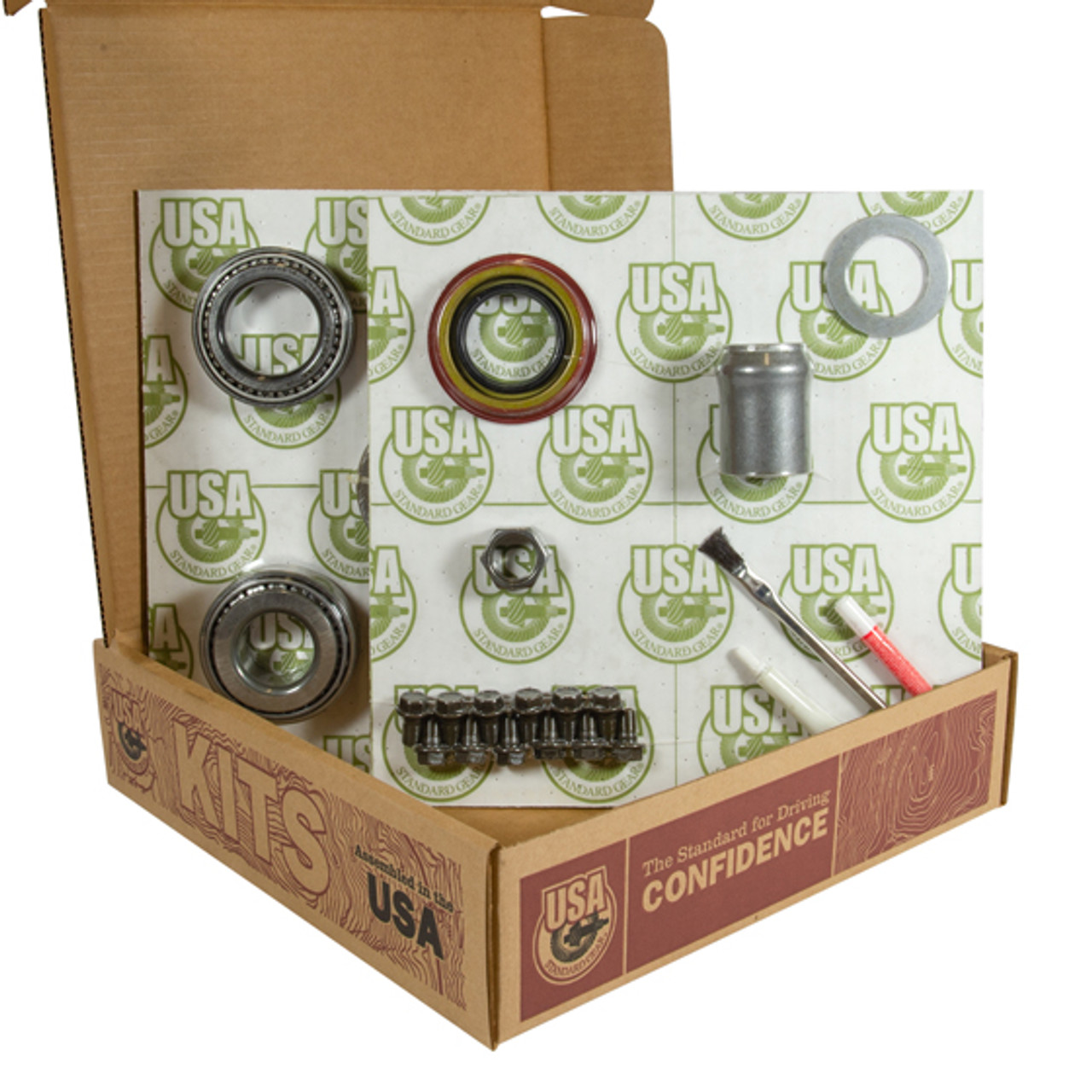 USA ZGK2230 8.875 INCH GM 12T THICK 4.11 REAR RING AND PINION INSTALL KIT AXLE BEARINGS AND SEALS USA STANDARD