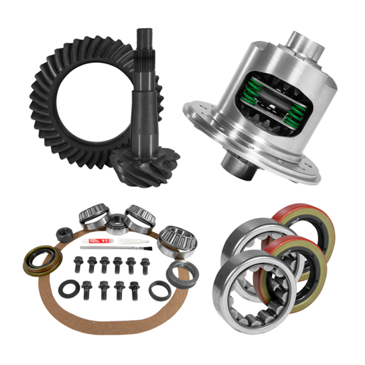 USA ZGK2192 8.25 INCH CHY 3.07 REAR RING AND PINION INSTALL KIT POSITRACTION 1.618 INCH ID AXLE BEARINGS USA STANDARD