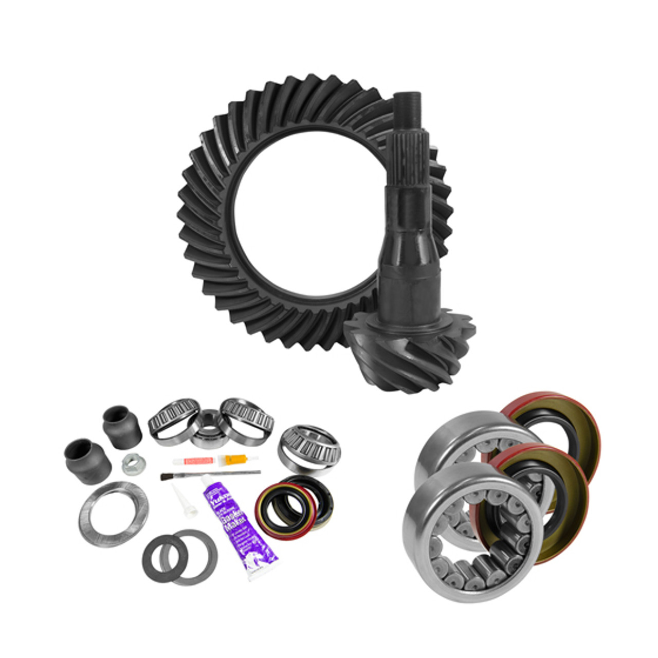YUKON YGK2095 9.75 INCH FORD 3.73 REAR RING AND PINION INSTALL KIT 2.99 INCH OD AXLE BEARINGS AND SEALS