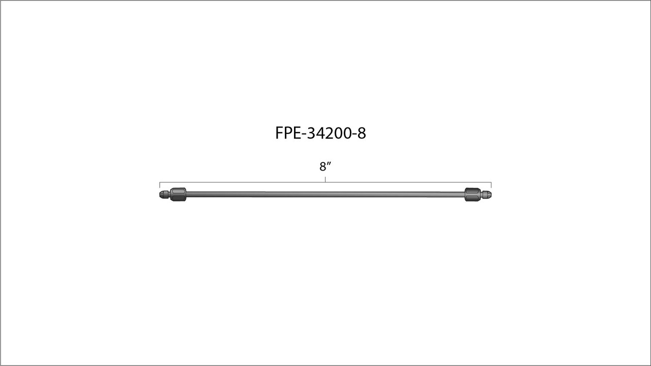 FLEECE FPE-34200-8 8 INCH HIGH PRESSURE FUEL LINE 8MM X 3.5MM LINE M14 X 1.5 NUTS FLEECE FPE-34200-8 8 INCH HIGH PRESSURE FUEL LINE 8MM X 3.5MM LINE M14 X 1.5 NUTS