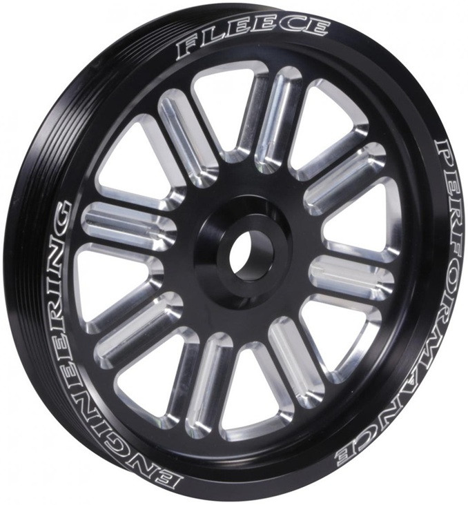 FLEECE FPE-34211-BLK-SPK SPOKE DESIGN CUMMINS DUAL PUMP PULLEY FLEECE BLACK PERFORMANCE