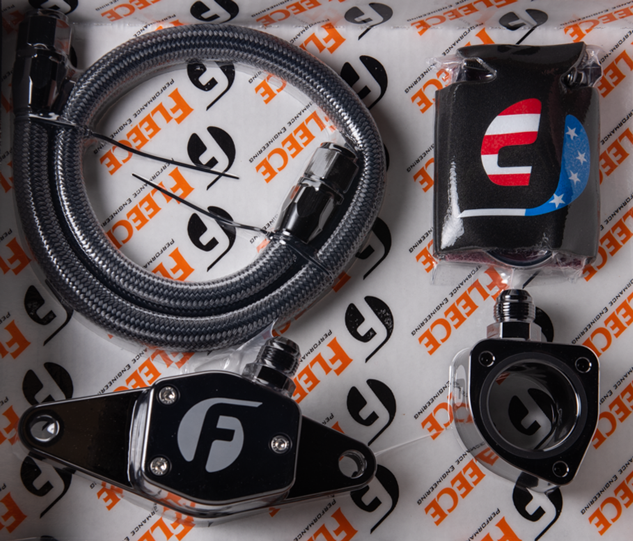 FLEECE FPE-CLNTBYPS-CUMMINS-VP-SS CUMMINS COOLANT BYPASS KIT VP 98.5-02 WITH STAINLESS STEEL BRAIDED LINE