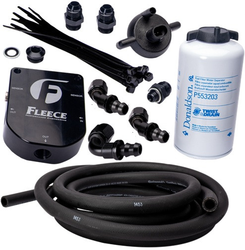 FLEECE FPE-34780 AUXILIARY FUEL FILTER & LINE KIT FOR 1998.5-2002