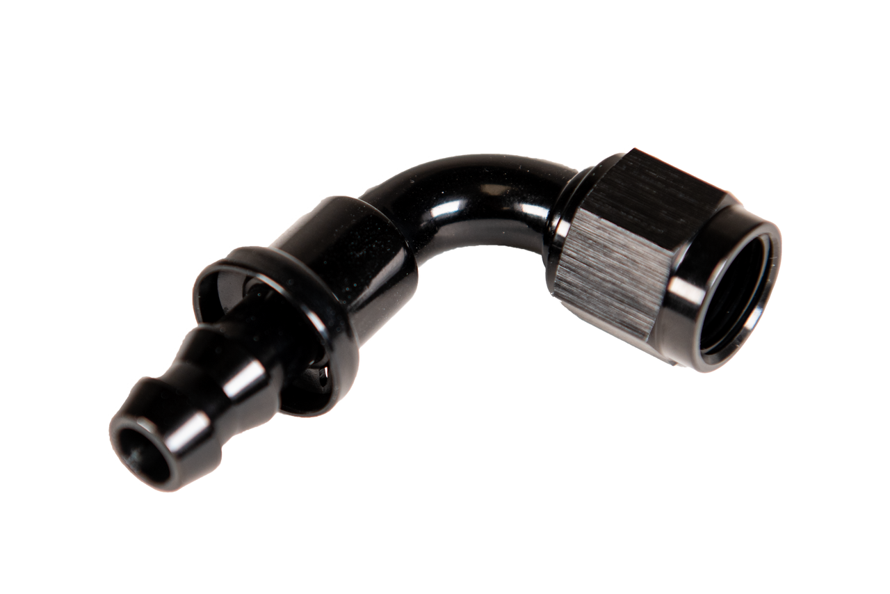 FLEECE FPE-PL-90-08 -8 90 DEGREE TO HOSE BARB BLACK