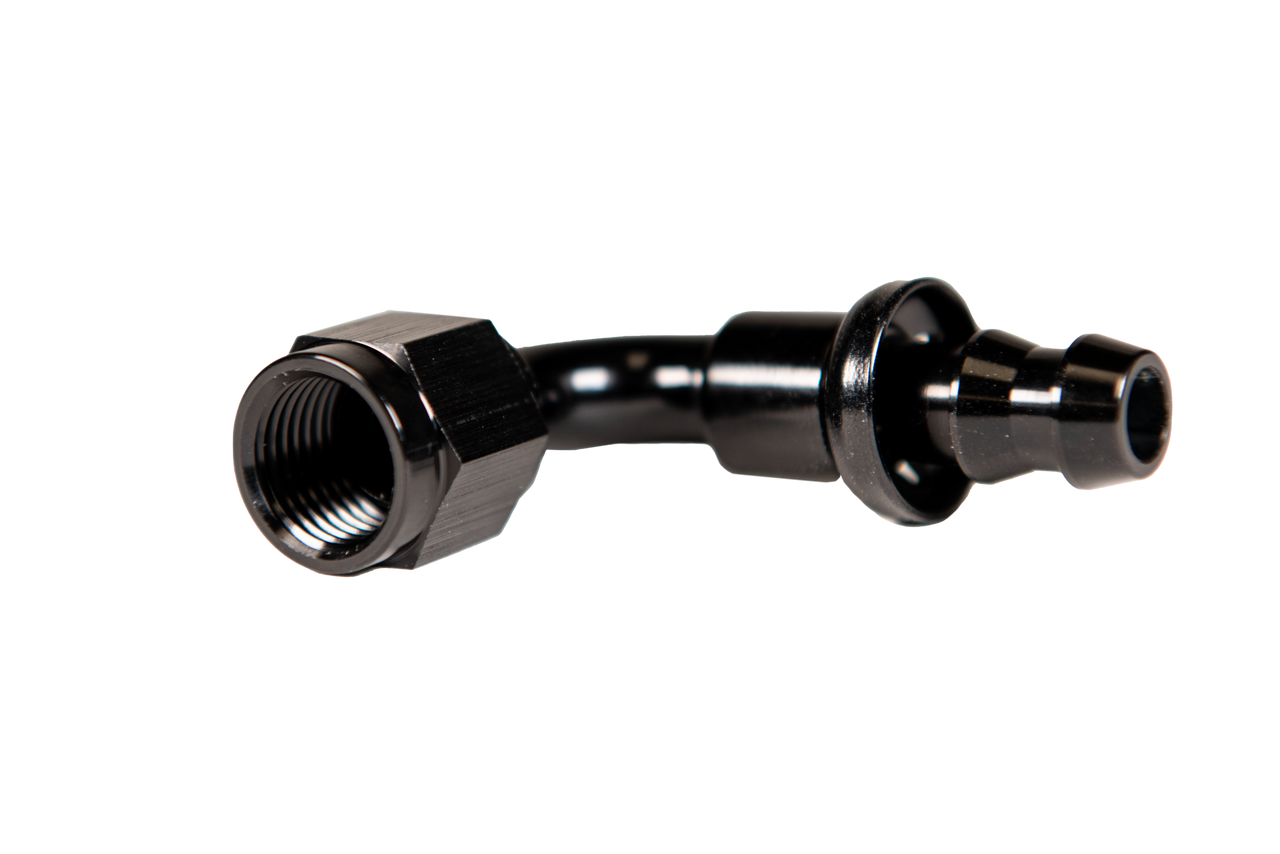 FLEECE FPE-PL-90-08 -8 90 DEGREE TO HOSE BARB BLACK