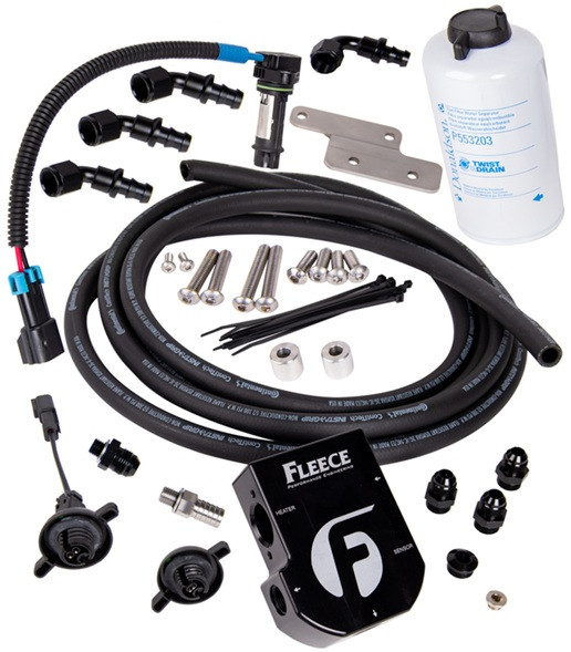 FLEECE FPE-CUMM-HFFBA-0318 AUXILIARY HEATED FUEL FILTER KIT FOR 03-18 DODGE RAM CUMMINS