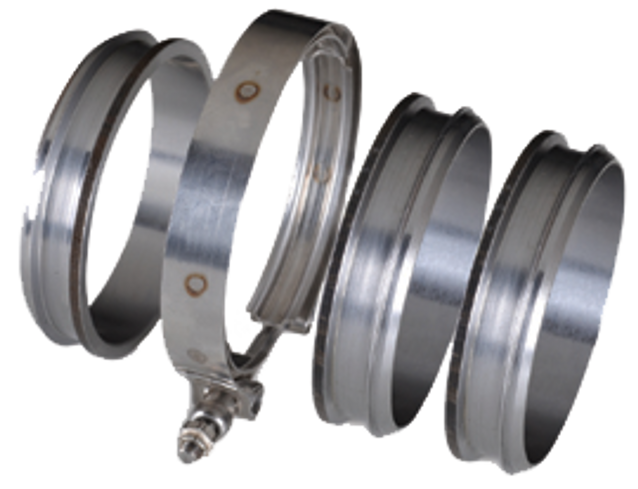 DIAMOND EYE QC500-6 5 INCH QUICK CONNECT COUPLERS 6 CNC MACHINED FLANGES AND 2 V-BAND CLAMP