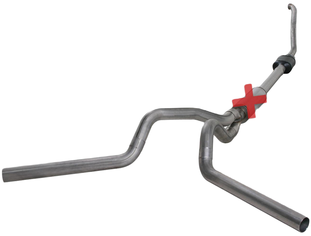 DIAMOND EYE K4308A-RP TURBO BACK EXHAUST 94–97.5 F250/F350 4 INCH SINGLE/DUAL SPLIT REAR/SIDE NO MUFFLER ALUMINIZED