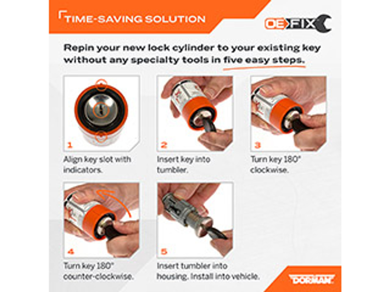 Dorman 924-793 Ignition Lock Cylinder (With Key Relearn) 2003-2008 Dodge Ram 2500/3500