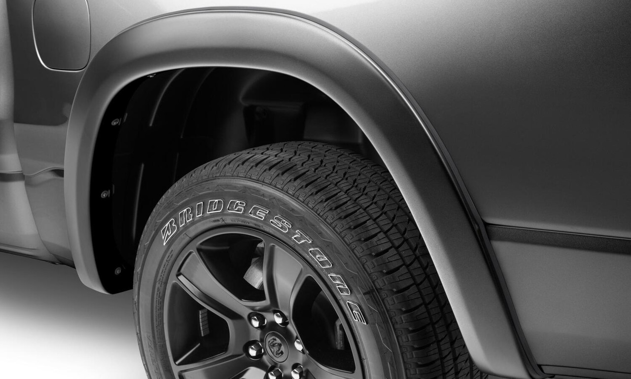 BUSHWACKER 50928-65 OE STYLE COLOR MATCHEDGRANITE CRYSTAL METALLIC 4-PIECE FENDER FLARE SET FOR 20-22 RAM 1500 WILL NOT FIT REBEL AND TRX MODELS