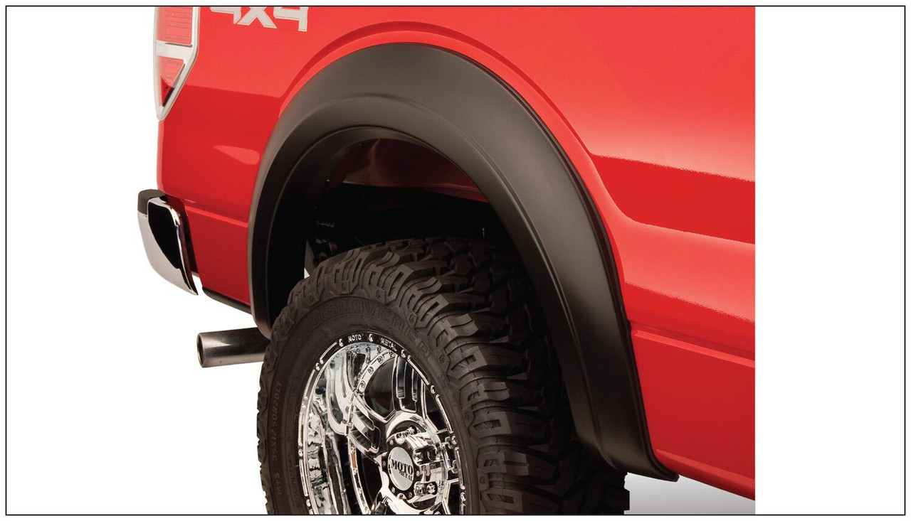 BUSHWACKER 50901-01 BLACK EXTENDAFENDER STYLE SMOOTH FINISH 4-PIECE FENDER FLARE SET FOR 1981-1993 DODGE RAMCHARGER, D250 (EXCLUDES DUALLY)