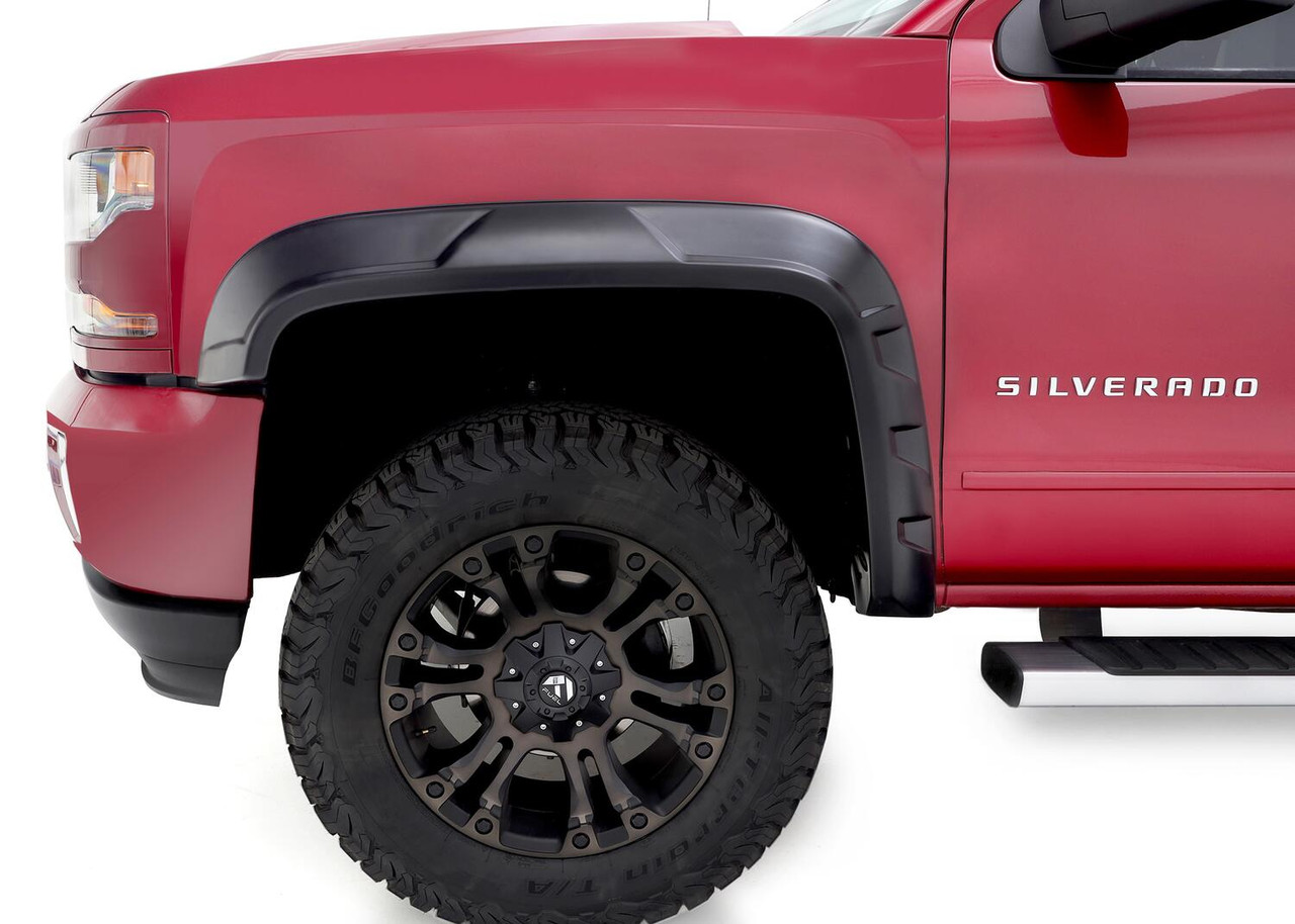 BUSHWACKER 40944-02 DRT STYLE FENDER FLARES FRONT AND REAR 2014-2018 CHEVROLET SILVERADO 1500