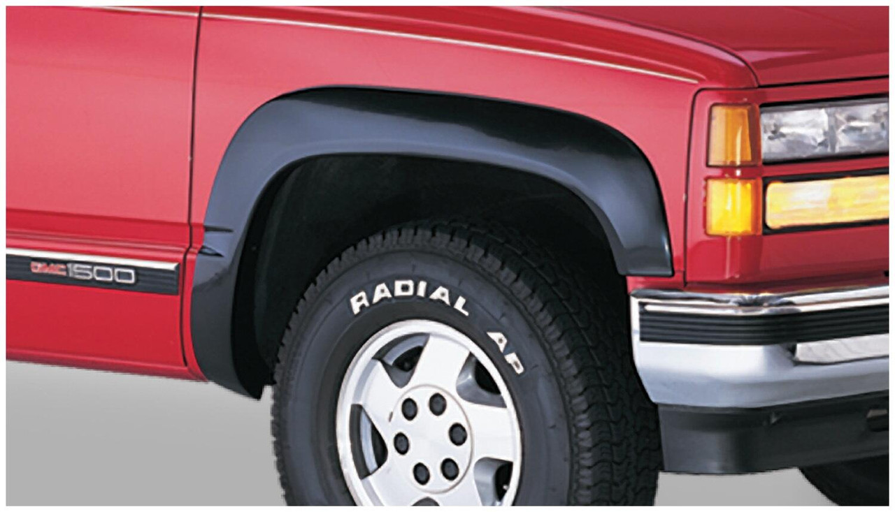 BUSHWACKER 40905-02 BLACK OE STYLE SMOOTH FINISH 4-PIECE FENDER FLARE SET FOR 1997-1999 TAHOE 1995-1999 YUKON