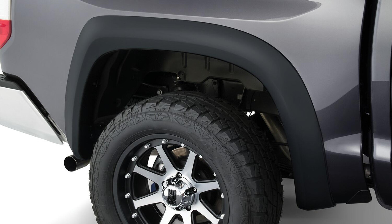 BUSHWACKER 31902-01 BLACK EXTENDAFENDER STYLE SMOOTH FINISH 4-PIECE FENDER FLARE SET FOR 1984-1988 TOYOTA PICKUP