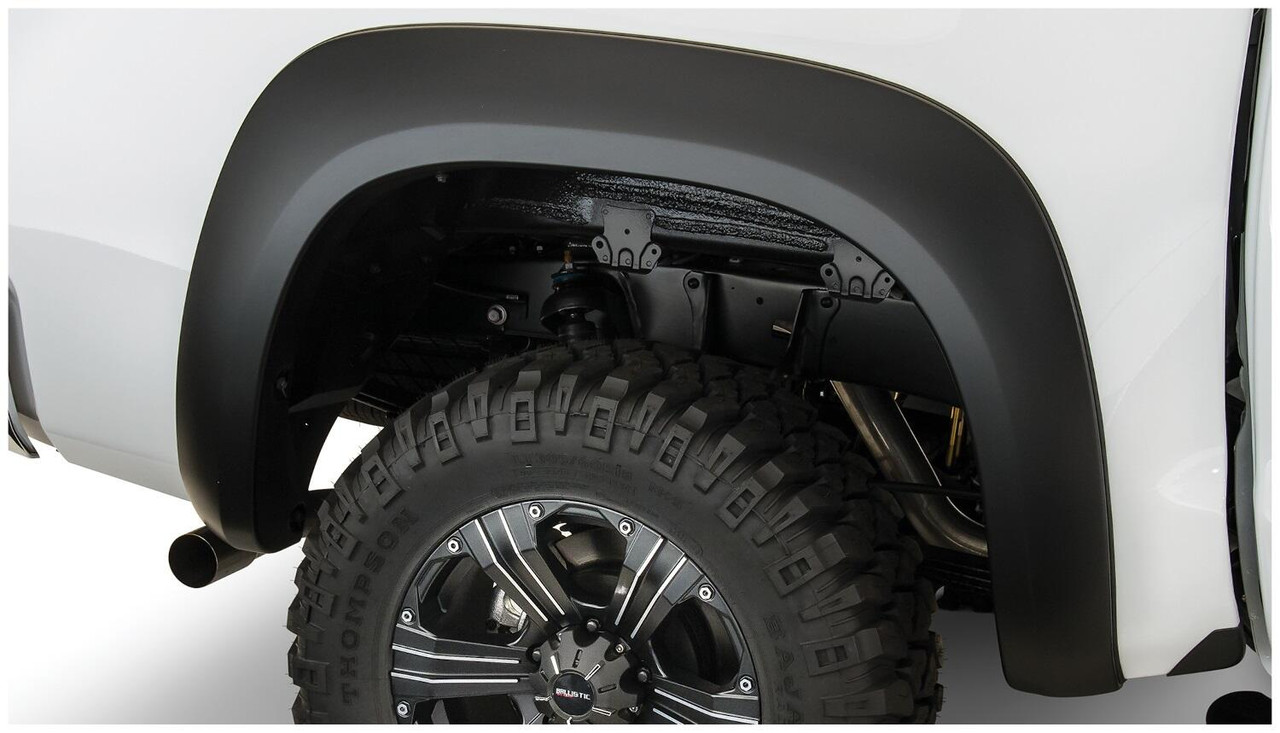 BUSHWACKER 30036-02 BLACK EXTENDAFENDER STYLE SMOOTH FINISH REAR FENDER FLARES FOR 2007-2013 TOYOTA TUNDRA