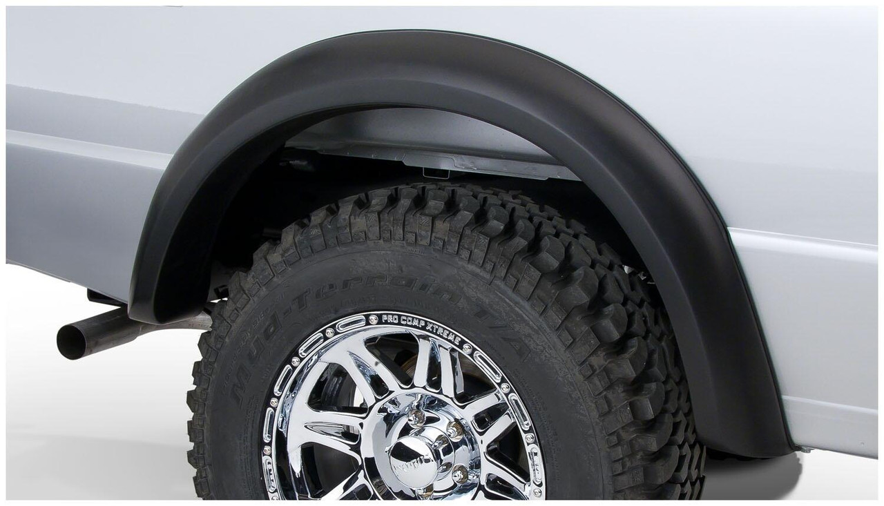BUSHWACKER 21910-01 BLACK EXTENDAFENDER STYLE SMOOTH FINISH 4-PIECE FENDER FLARE SET FOR 1993-2011 FORD RANGER
