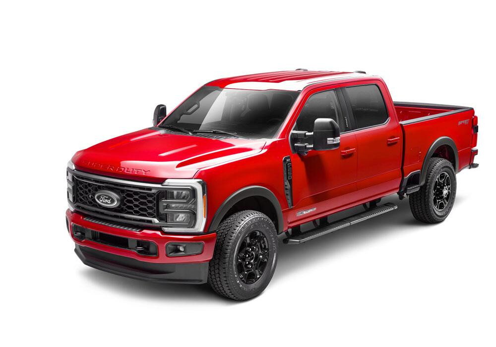 BUSHWACKER 20970-02 BLACK OE STYLE SMOOTH FINISH 4-PIECE FENDER FLARE SET FOR 2023-2026 FORD F250/350