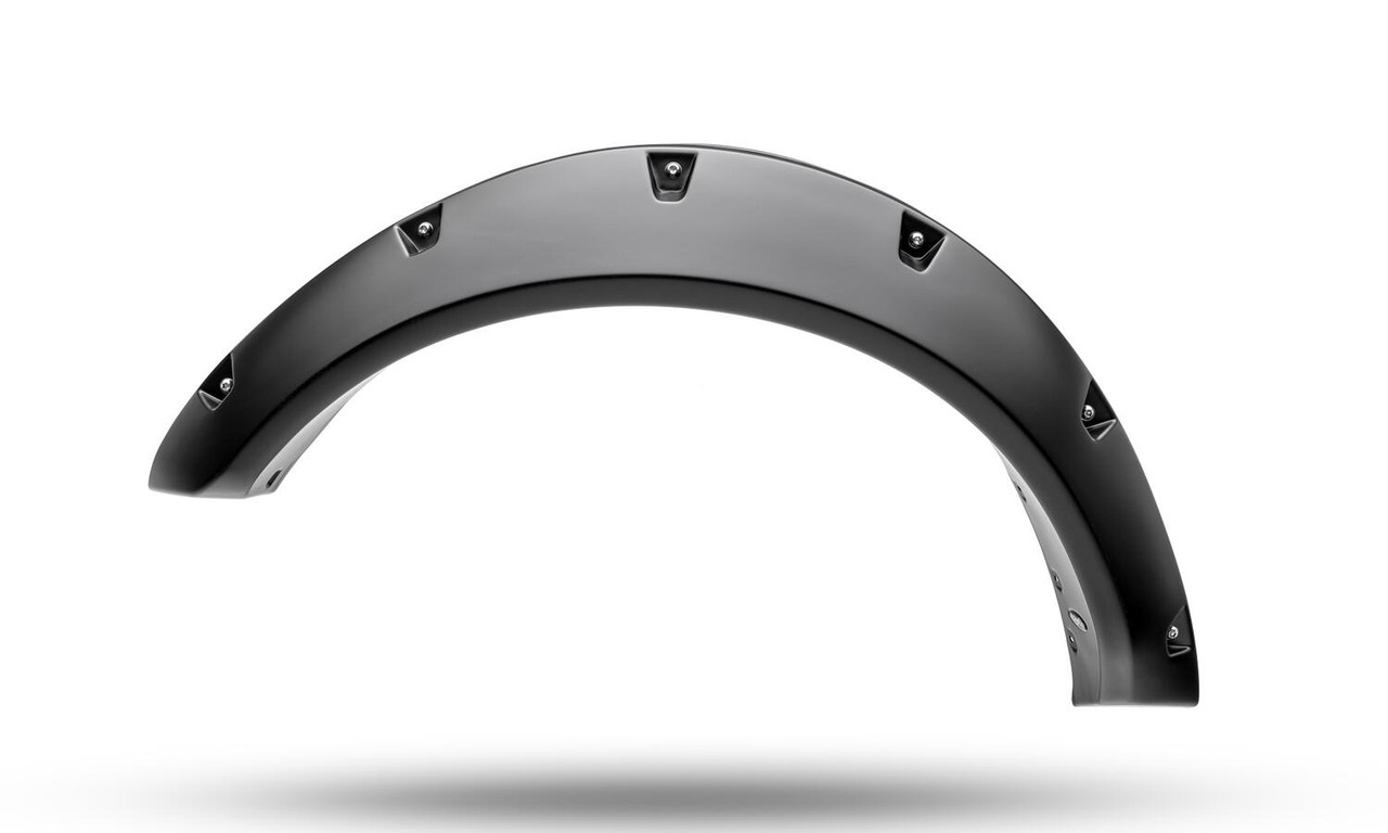 BUSHWACKER 20960-02 BLACK POCKET/RIVET STYLE TEXTURED FINISH 4-PIECE FENDER FLARE SET FOR 2021-2023 FORD BRONCO, 4-DR