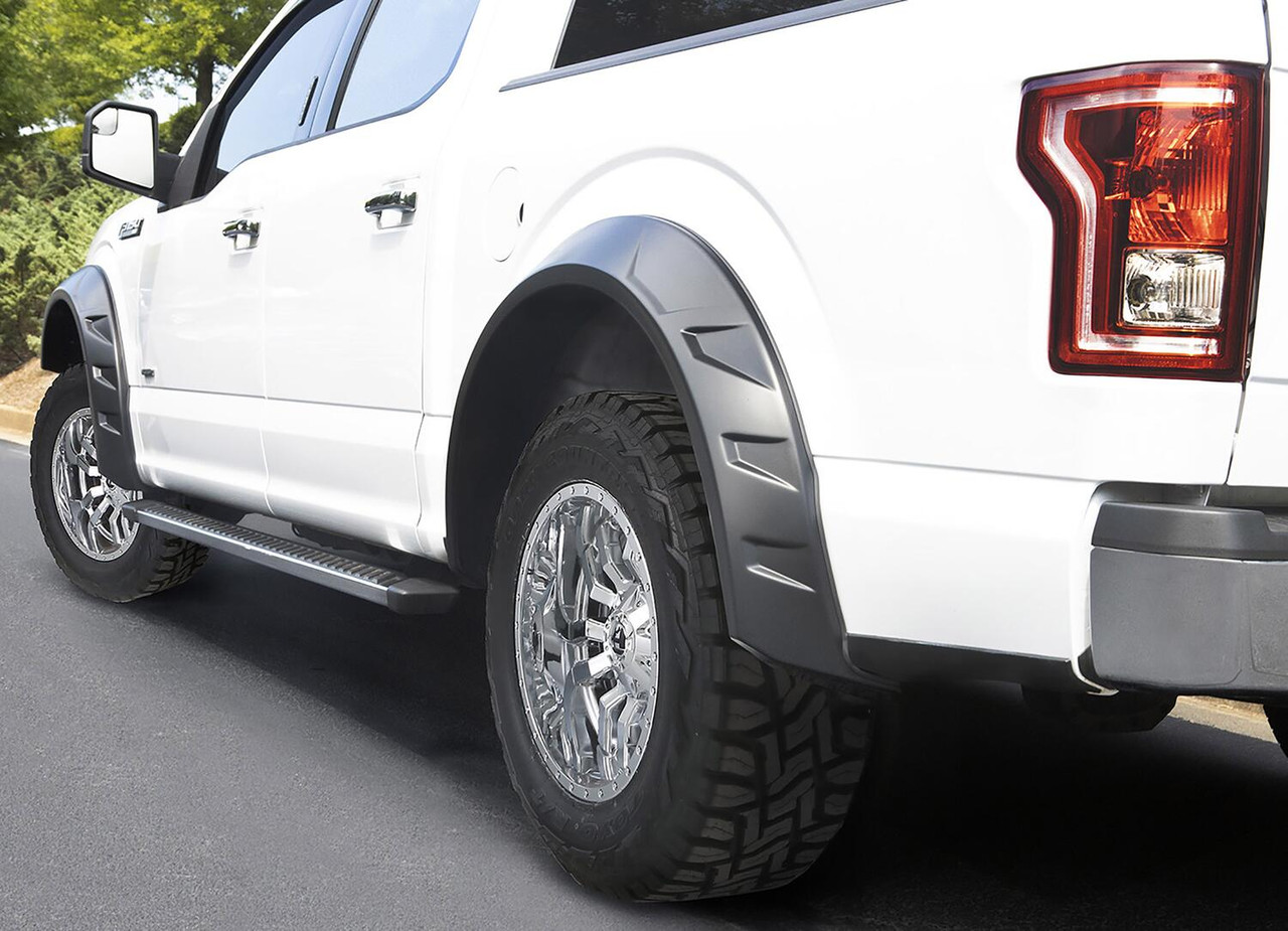 BUSHWACKER 20957-02 DRT STYLE FENDER FLARES FRONT AND REAR FOR 2015-2017 FORD F150
