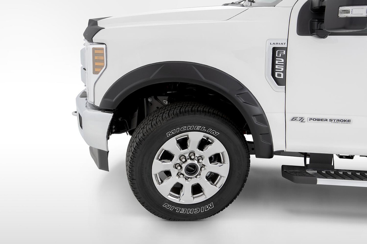 BUSHWACKER 20951-02 DRT STYLE FENDER FLARES FRONT AND REAR FOR 2017-2022 FORD F250 SUPER DUTY, F350 SUPER DUTY