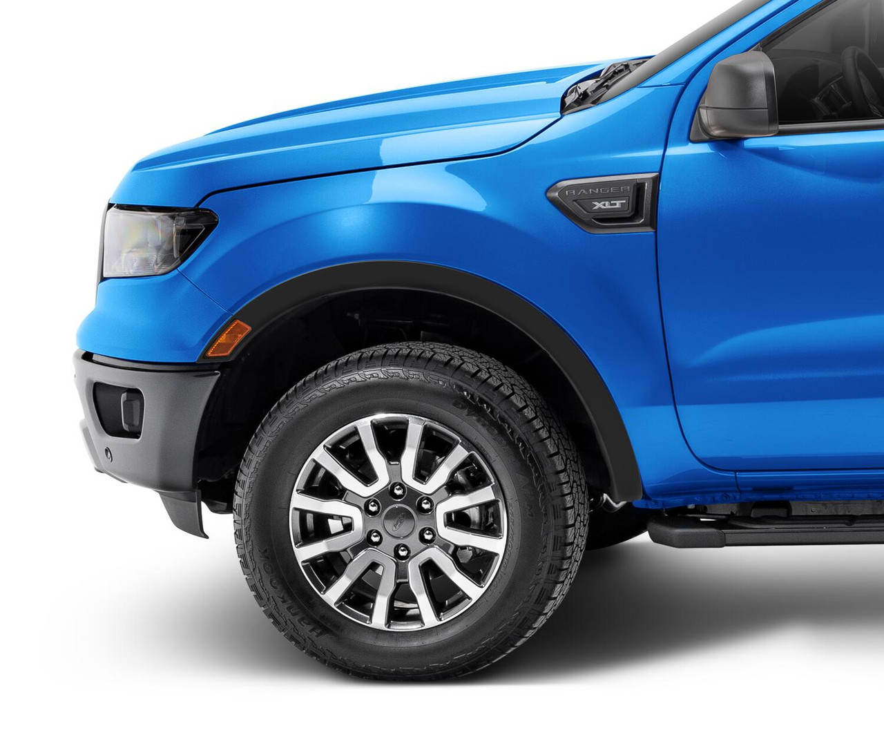 BUSHWACKER 20123-02 BLACK OE STYLE SMOOTH FINISH FRONT FENDER FLARES FOR 2019-2023 FORD RANGER