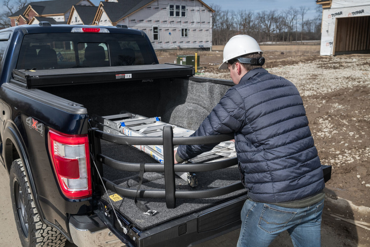 AMP RESEARCH 74803-01A BLACK BEDXTENDER HD TAILGATE BED EXTENDER SPORT TRUCK BED EXTENDER FOR 2004-2024 FORD F-150 (EXCLUDES HERITAGE/STEPSIDE/FLARESIDE/MODELS WITH INTEGRATED TAILGATE STEP) 2005-2008 LINCOLN MARK LT 2007-2024 TOYOTA TUNDRA