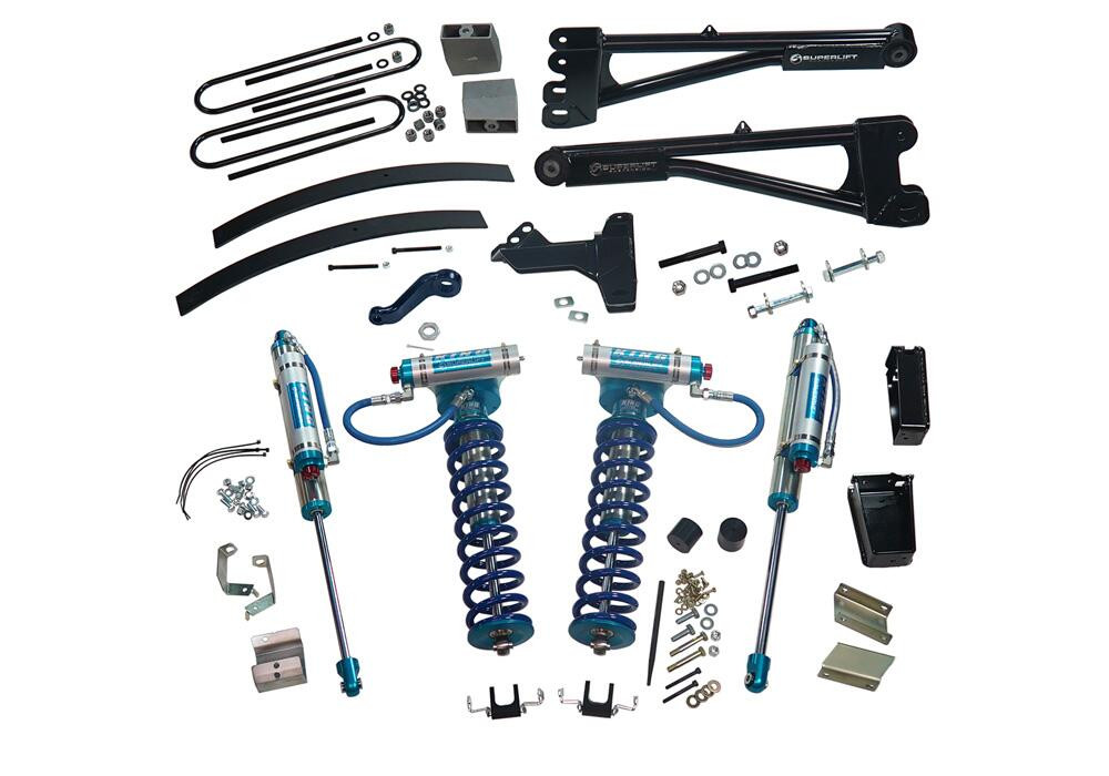 SUPERLIFT K991KG 8 INCH LIFT KIT 2011-2016 FORD F-250 AND F-350 SUPER DUTY 4WD WITH REPLACEMENT RADIUS ARMS, KING COILOVERS AND KING REAR SHOCKS