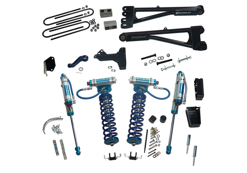 SUPERLIFT K977KG 6 INCH LIFT KIT 2005-2007 FORD F-250 AND F-350 SUPER DUTY 4WD WITH REPLACEMENT RADIUS ARMS, KING COILOVERS AND KING REAR SHOCKS
