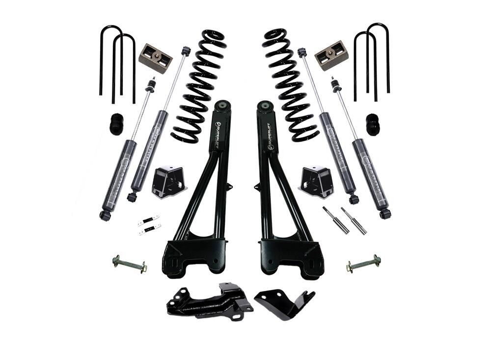 SUPERLIFT K975B 4 INCH LIFT KIT 2005-2007 FORD F-250 AND F-350 SUPER DUTY 4WD DIESEL ENGINE WITH REPLACEMENT RADIUS ARMS AND BILSTEIN SHOCKS
