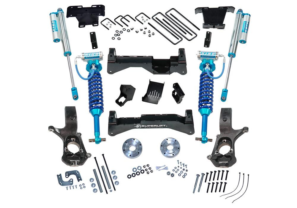 SUPERLIFT K908KG 8 INCH LIFT KIT 2014-2018 CHEVY SILVERADO/GMC SIERRA 4WD WITH FACTORY ALUMINUM OR STAMPED STEEL CONTROL ARMS WITH KING COILOVERS AND SHOCKS