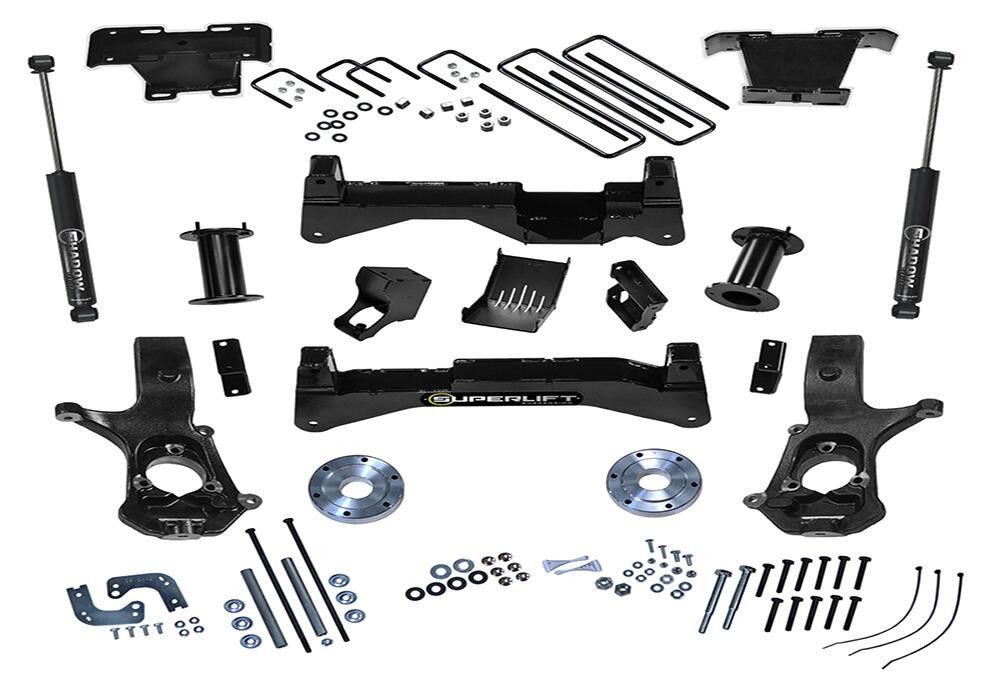 SUPERLIFT K899 8 INCH LIFT KIT 2014-2018 CHEVY SILVERADO AND GMC SIERRA 4WD WITH ALUMINUM OR STAMP STEEL CONTROL ARMS WITH REAR SHOCKS