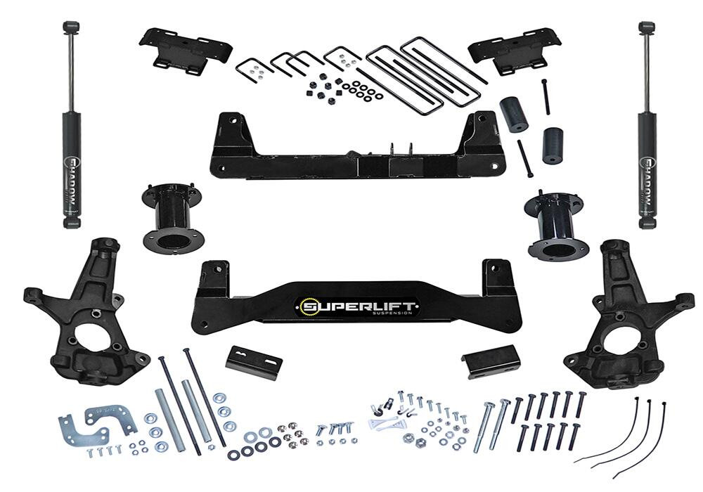 SUPERLIFT K181 6.5 INCH LIFT KIT 2014-2018 CHEVY SILVERADO AND GMC SIERRA 1500 2WD WITH ALUMINUM OR STAMPED STEEL CONTROL ARMS WITH REAR SHOCKS