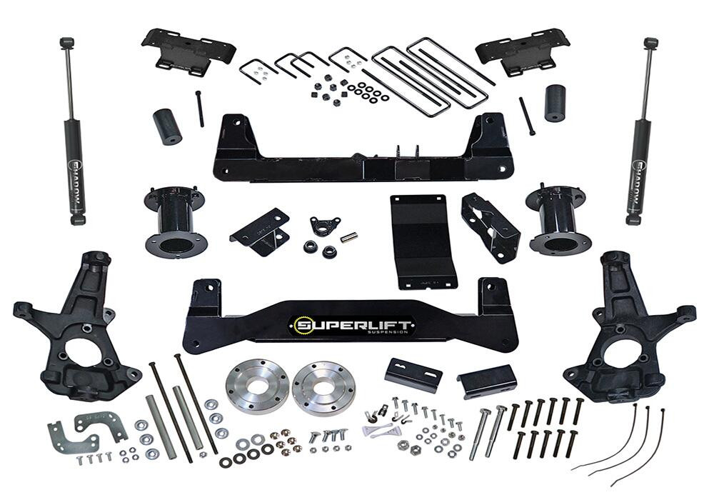 SUPERLIFT K160 6.5 INCH LIFT KIT 2014-2016 CHEVY SILVERADO AND GMC SIERRA 1500 4WD WITH CAST STEEL CONTROL ARMS WITH REAR SHOCKS