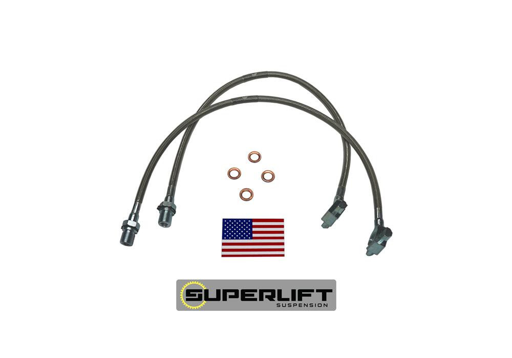 SUPERLIFT 91340 BULLET PROOF BRAKE HOSE FRONT 1971-1978 GM PICKUP, BLAZER, AND SUBURBAN SOLID AXLE WITH 4-6 INCH LIFT KIT