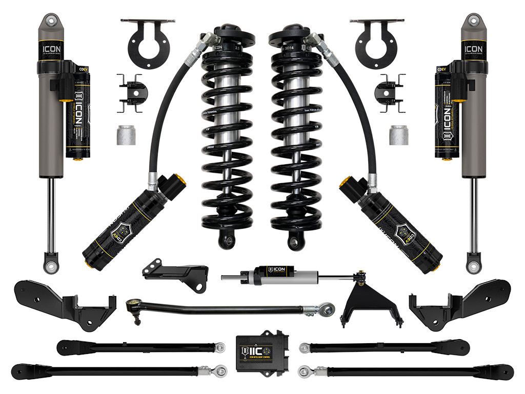 ICON K63206 2023-2025 FORD F-250/F-350 SUPER DUTY 4WD 2.5-3 INCH LIFT STAGE 6 COILOVER CONVERSION SYSTEM WITH 4-LINK