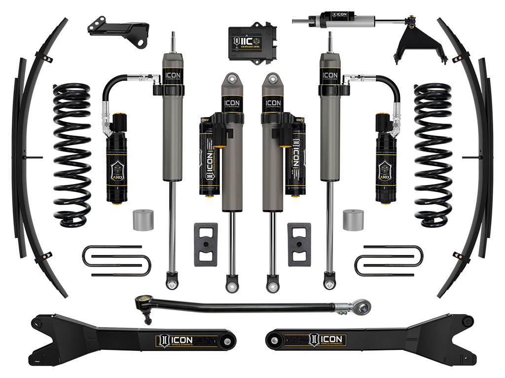 ICON K65918RL 2023-2025 FORD F-250/F-350 SUPER DUTY 4WD DIESEL 2.5 INCH LIFT STAGE 6 SUSPENSION SYSTEM W/ RADIUS ARMS AND EXPANSION PACKS