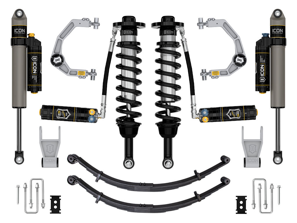 ICON K93164LD 2021-2024 FORD F-150 TREMOR 2.5-3 INCH LIFT STAGE 4 SUSPENSION SYSTEM BILLET CDXS W/ LEAF PACKS
