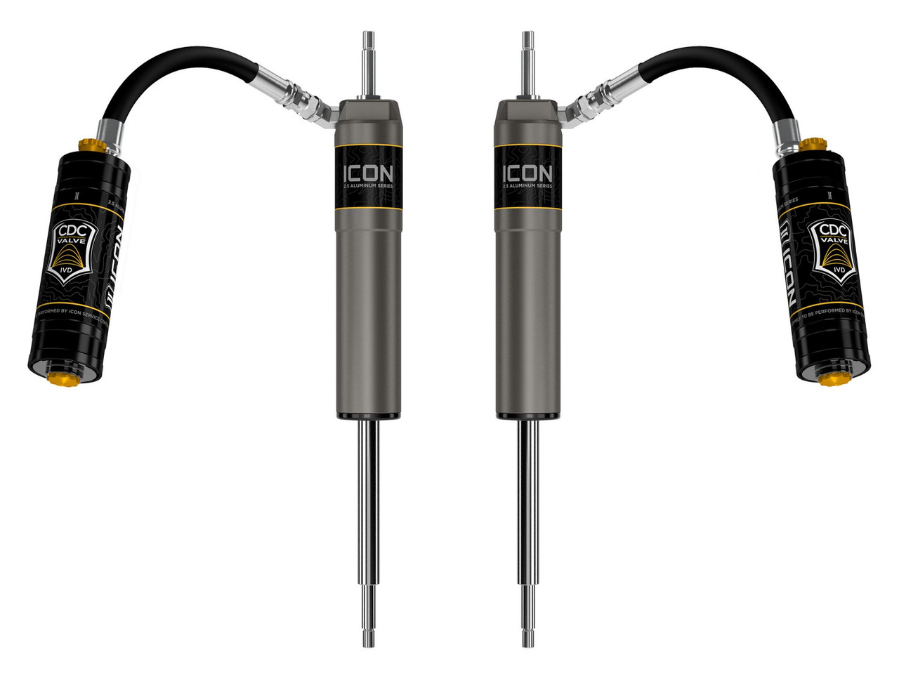 ICON 87842CP 1997-2023 NISSAN PATROL Y61 0-2.5 INCH LIFT FRONT V.S. 2.5 ALUMINUM SERIES SHOCK ABSORBERS REMOTE RESERVOIR W/ CDCV PAIR