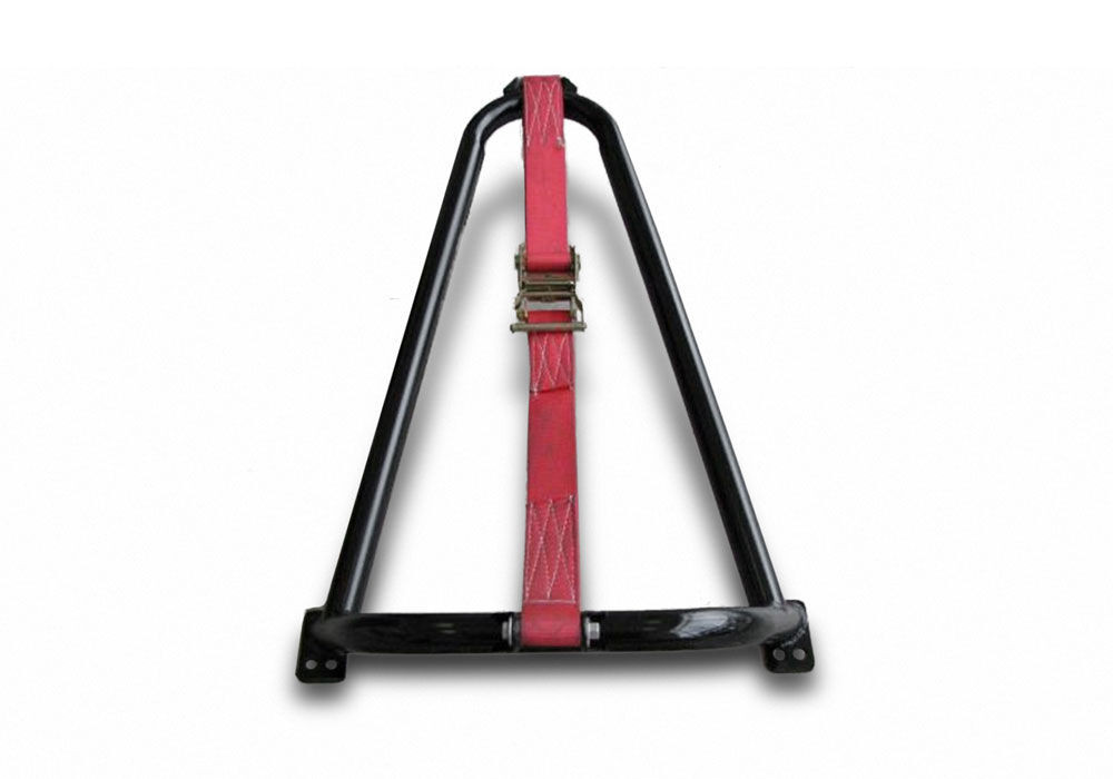 N-FAB BM1TCRD GLOSS BLACK BED MOUNTED TIRE CARRIER WITH RED STRAP