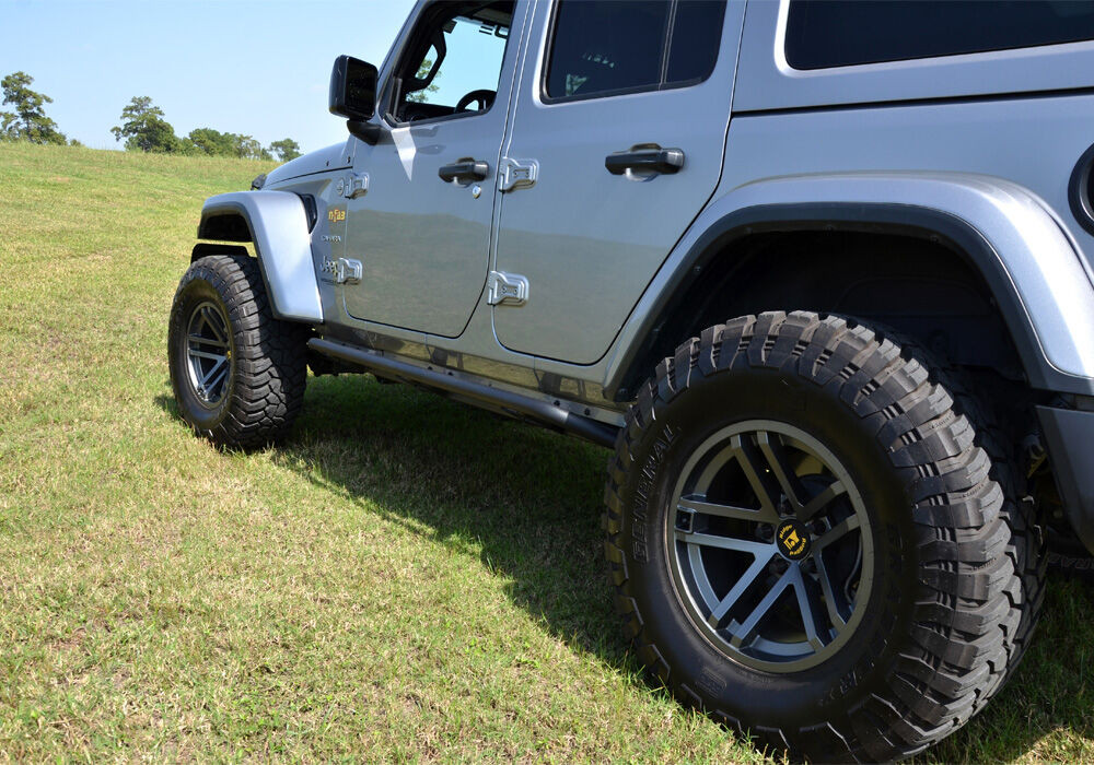 N-FAB TSJ074-TX TRAILSLIDER STEP SYSTEM CAB LENGTH (2 STEPS PER SIDE) 2007-2018 JEEP WRANGLER JK 4-DOOR TEXTURED BLACK